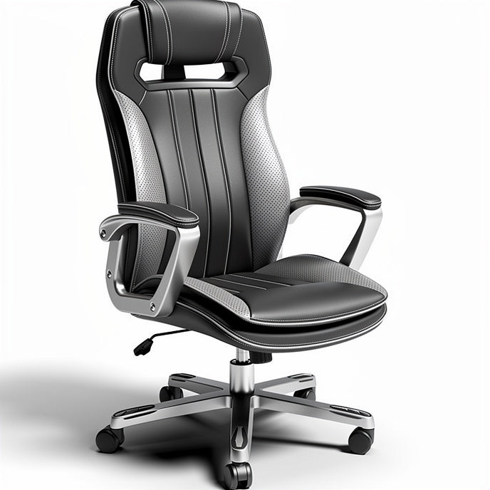 **Ergonomic Leather Office Chair with Adjustable Features**