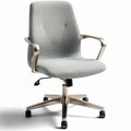 **Ergonomic Gray Office Chair with Adjustable Height and Rolling Base**