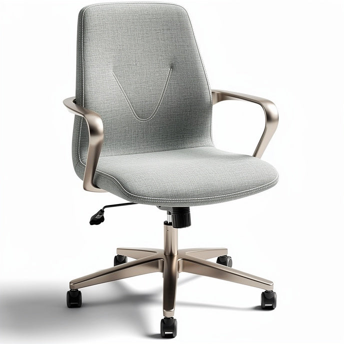 **Ergonomic Gray Office Chair with Adjustable Height and Rolling Base**
