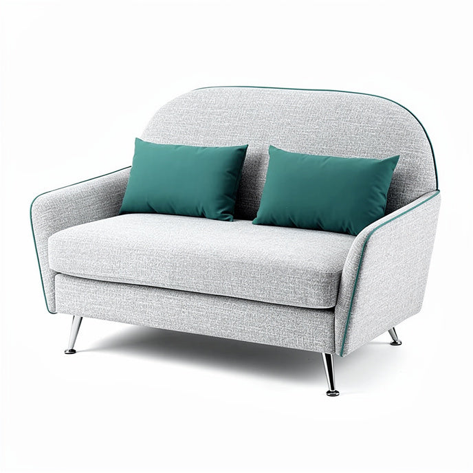 **Technical Title: Stylish Two-Seater Sofa with Teal Cushions and Modern Design**