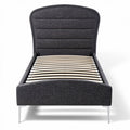 **Modern Upholstered Bed Frame with Slatted Base**