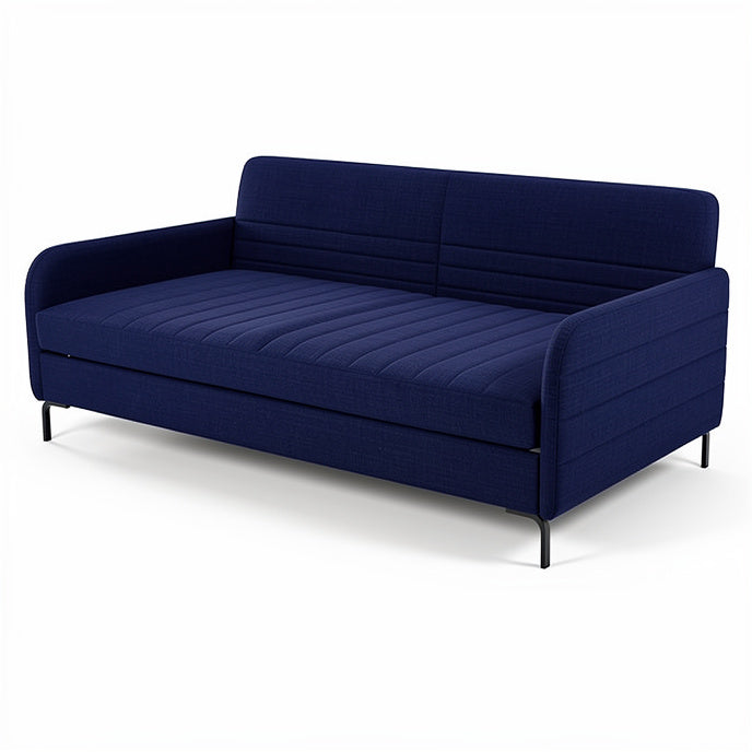**Modern Blue Sofa with Sleeper Functionality**