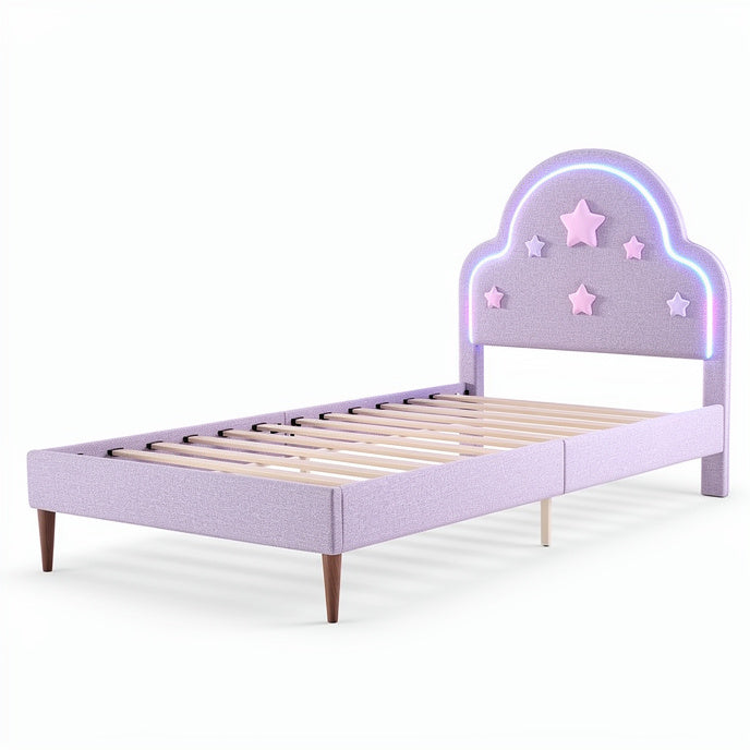 **Children's Bed with LED Stars and Stylish Design**